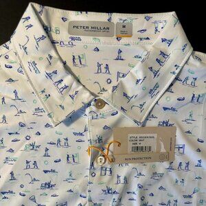 Peter Millar Featherweight Beach Sports Polo: White-Men's M-NWT